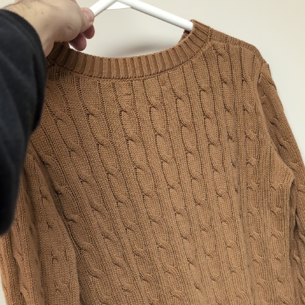 American Apparel Brown Cable Knit Sweater - Picture 4 of 5